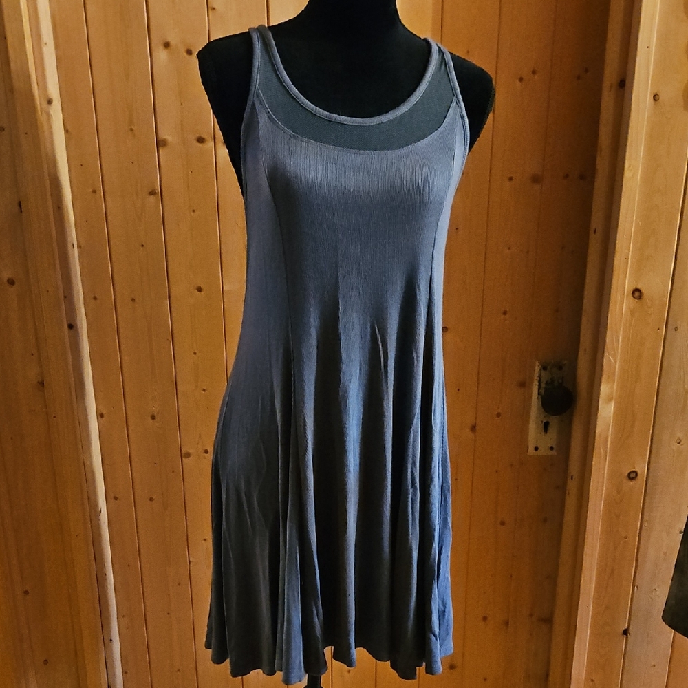 Silence + Noise Charcoal Sleeveless Midi Dress
